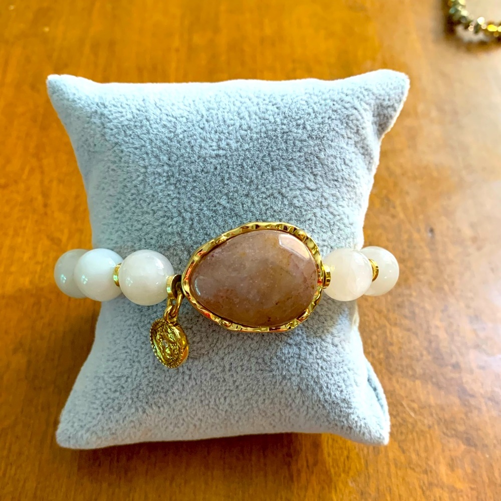 Agate and Rose Quartz Bracelet